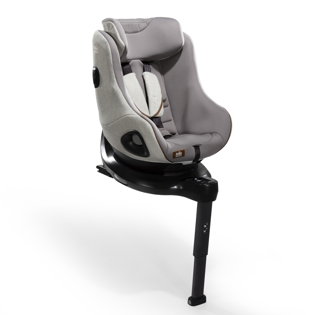 Set scaun auto rotativ i-Size Joie i-Harbour Signature Oyster, 40-105 cm + Baza i-Size i-Base Encore, testat ADAC si certificat R129, Joie