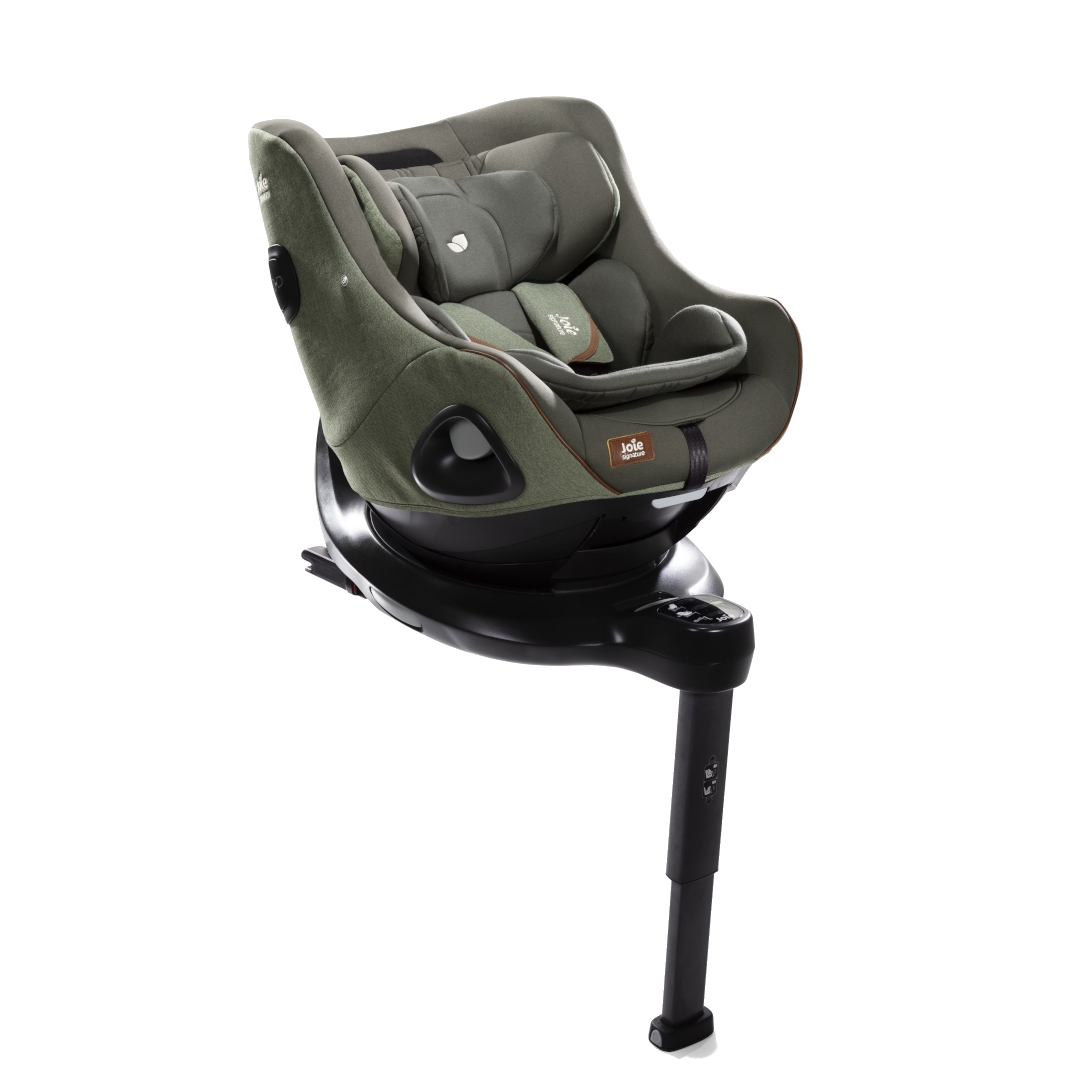 Set scaun auto rotativ i-Size Joie i-Harbour Signature Pine, 40-105 cm + Baza i-Size i-Base Encore, testat ADAC si certificat R129, Joie