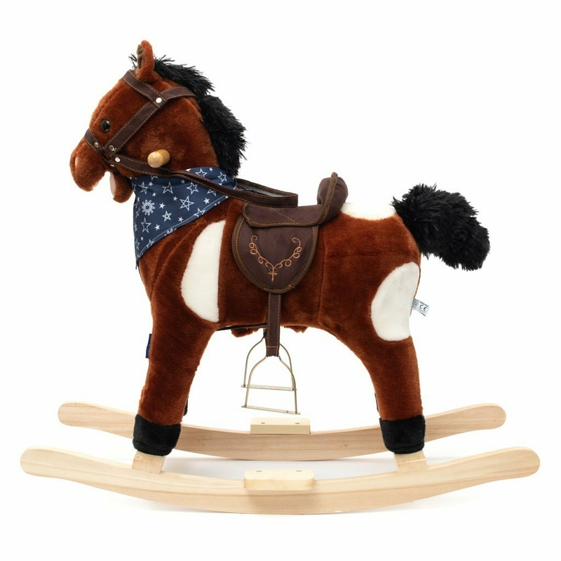 Calut balansoar din plus, Arthur, Cu efecte de miscare a gurii, Cu melodie de cowboy si efect de galop , Baby Mix, Maro Deschis