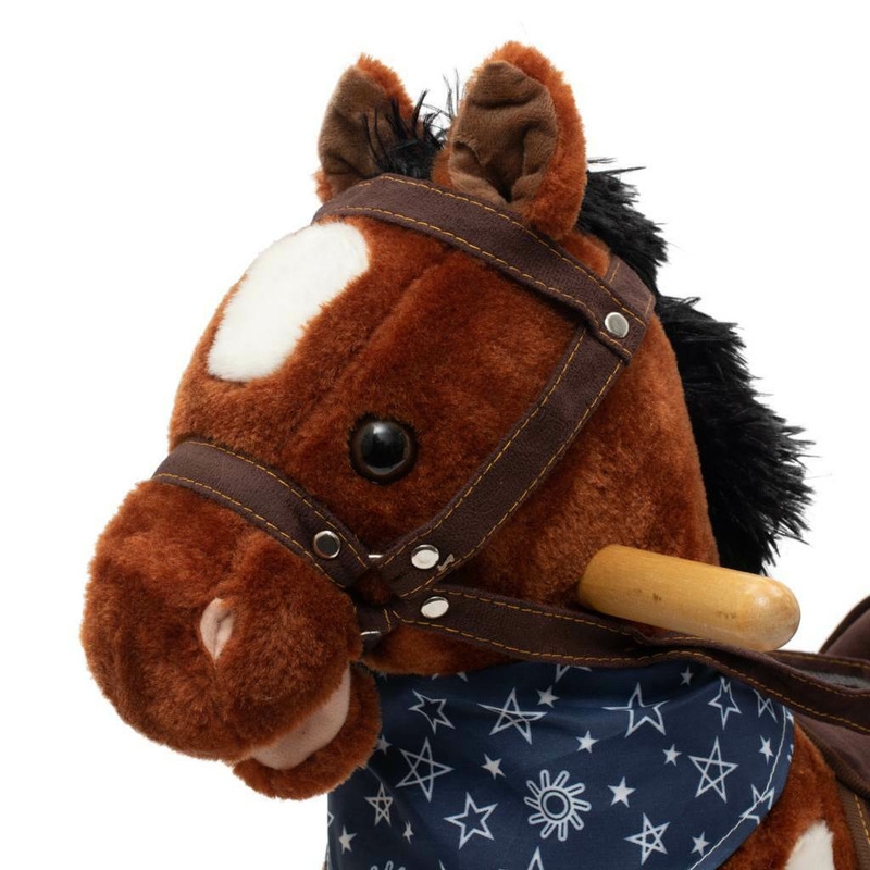 Calut balansoar din plus, Arthur, Cu efecte de miscare a gurii, Cu melodie de cowboy si efect de galop , Baby Mix, Maro Deschis