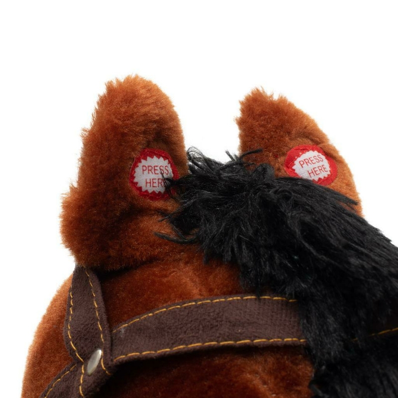Calut balansoar din plus, Arthur, Cu efecte de miscare a gurii, Cu melodie de cowboy si efect de galop , Baby Mix, Maro Deschis