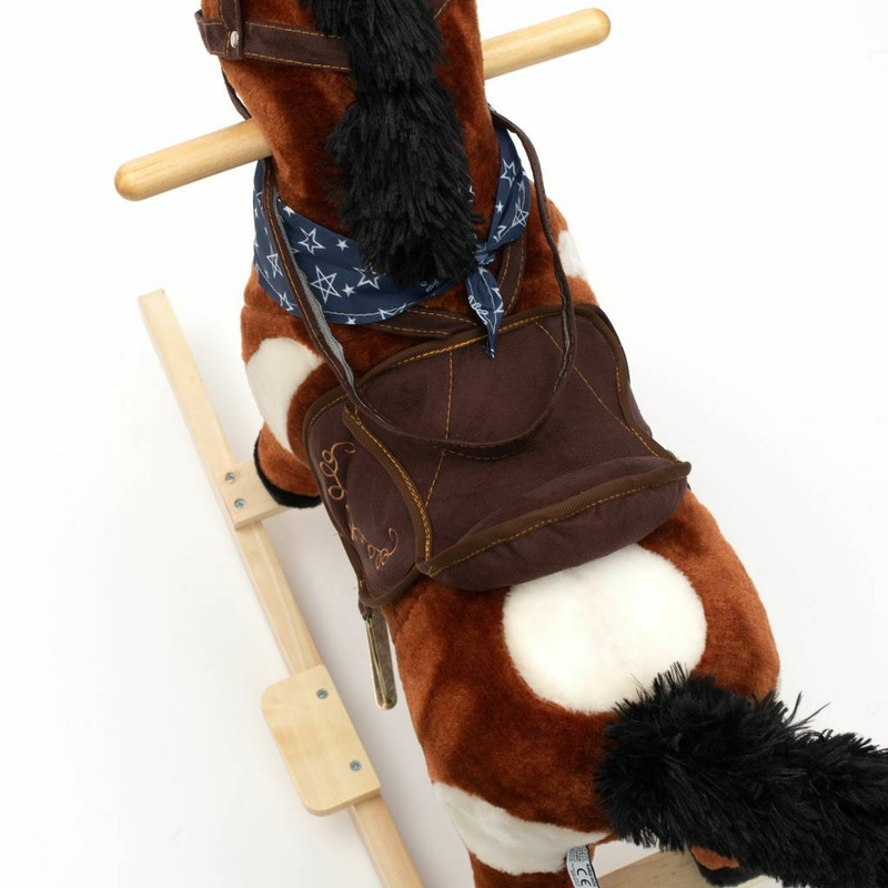 Calut balansoar din plus, Arthur, Cu efecte de miscare a gurii, Cu melodie de cowboy si efect de galop , Baby Mix, Maro Deschis