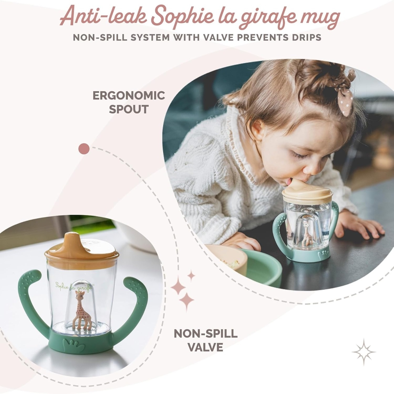 Cana anti-curgere miniatura Girafa Sophie
