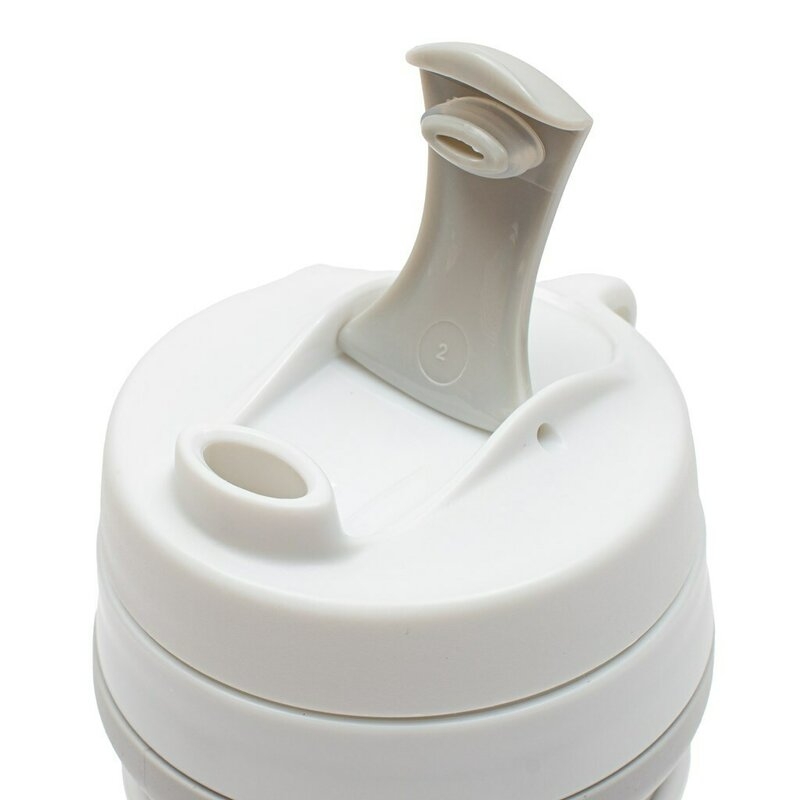 Canuta pliabila, New Baby, Poate fi agatata la carucior, rucsac sau geanta, Perfecta pentru calatorii, Din silicon, Fara BPA, Capacitate 350 ml, Grey