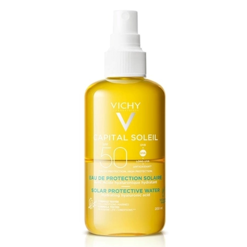 Capital Soleil apa cu protectie solara hidratanta SPF 50+, 200ml, Vichy