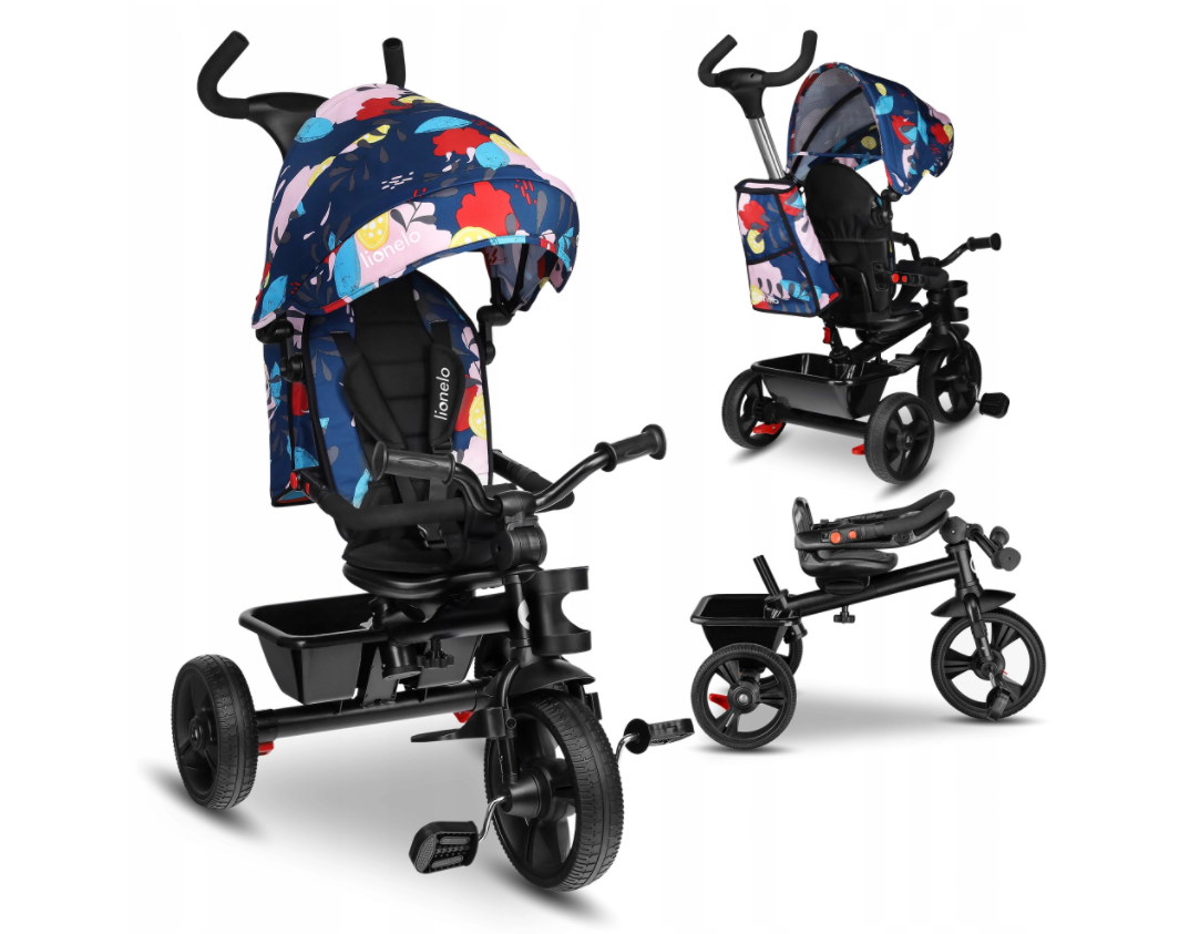 Lionelo - Tricicleta multifunctionala cu sezut reversibil, pliabila, Haari, Blue Navy