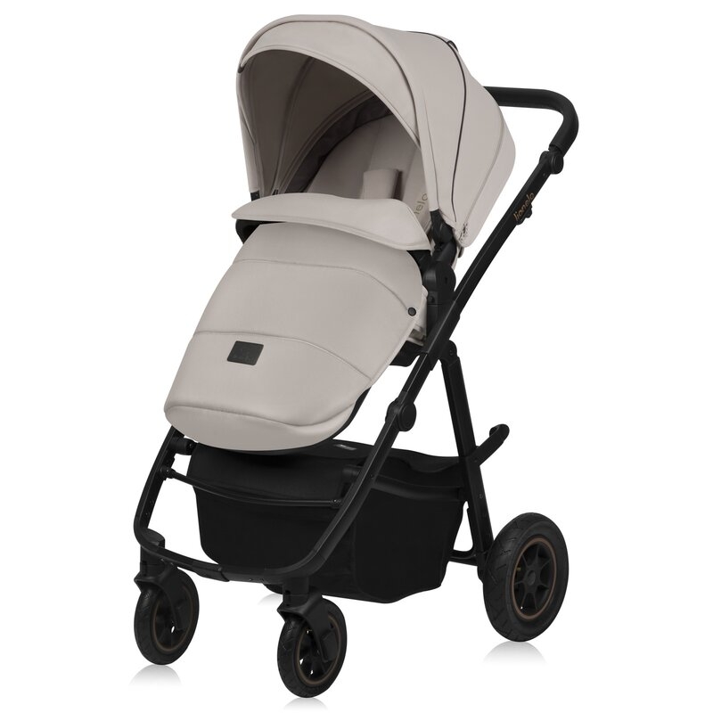 Carucior 2 in 1, Lionelo, Amber Plus, Cadru aluminiu, Cu landou intarit si salteluta moale, Reversibil, Maner ajustabil, Cu accesorii, Cu ventilatie panoramica 3D, Pana la 22 kg, EN1888-1, EN1888-2, EN1466, Bej