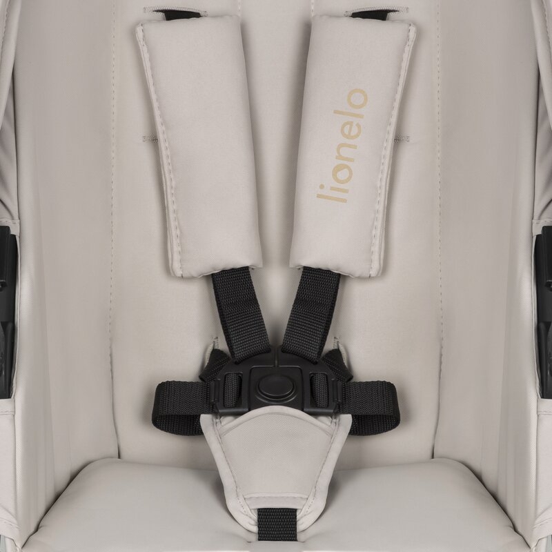 Carucior 2 in 1, Lionelo, Amber Plus, Cadru aluminiu, Cu landou intarit si salteluta moale, Reversibil, Maner ajustabil, Cu accesorii, Cu ventilatie panoramica 3D, Pana la 22 kg, EN1888-1, EN1888-2, EN1466, Bej