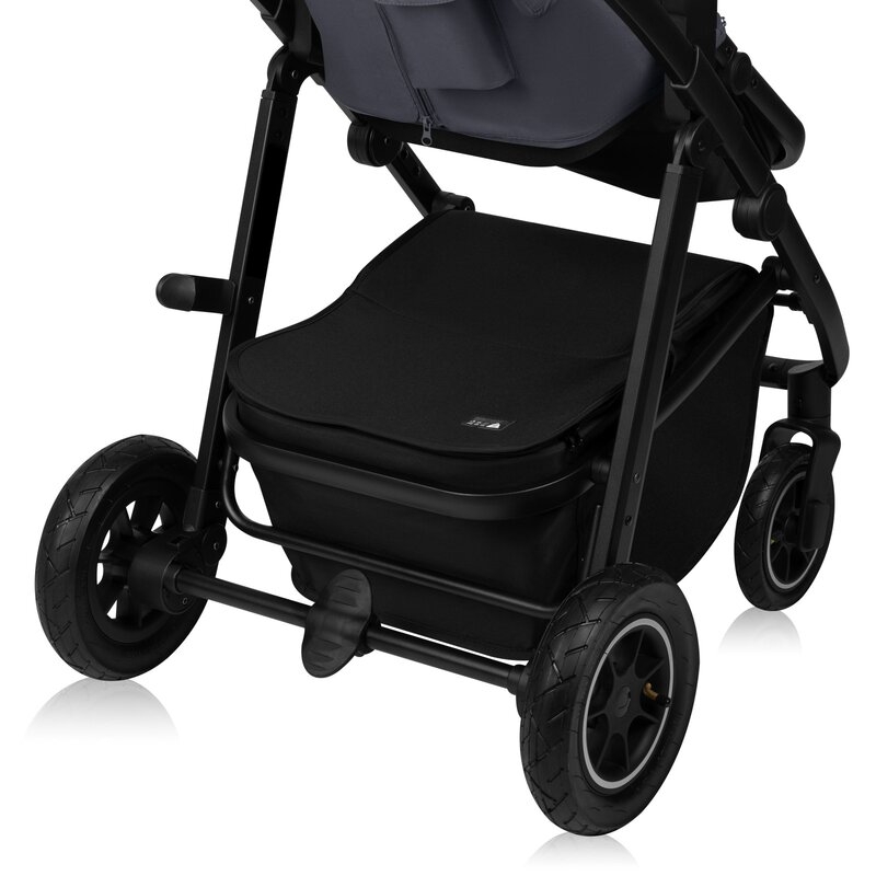 Carucior 2 in 1, Lionelo, Amber Plus, Cadru aluminiu, Cu landou intarit si salteluta moale, Reversibil, Maner ajustabil, Cu accesorii, Cu ventilatie panoramica 3D, Pana la 22 kg, EN1888-1, EN1888-2, EN1466, Gri inchis
