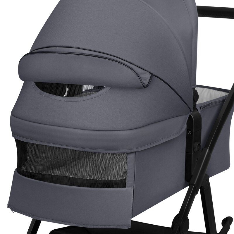 Carucior 2 in 1, Lionelo, Amber Plus, Cadru aluminiu, Cu landou intarit si salteluta moale, Reversibil, Maner ajustabil, Cu accesorii, Cu ventilatie panoramica 3D, Pana la 22 kg, EN1888-1, EN1888-2, EN1466, Gri inchis