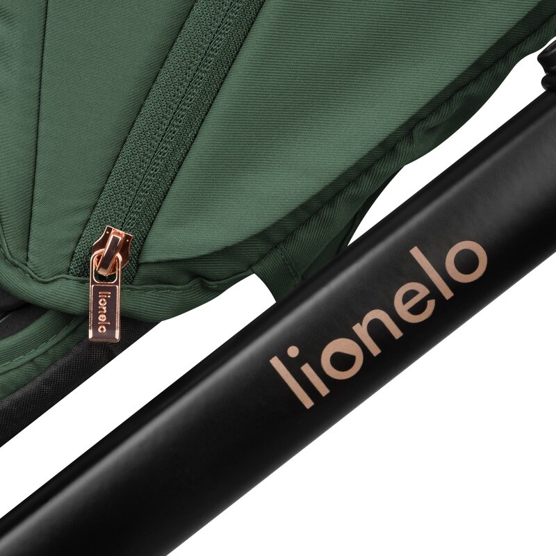 Carucior 2 in 1, Lionelo, Layla, Pana la 22 kg, Cadru aluminiu, Cu landou intarit si salteluta din spuma AirDots, Reversibil, Cu ventilatie 3D, Cu accesorii, EN1888-1, EN1888-2, EN1466, Verde