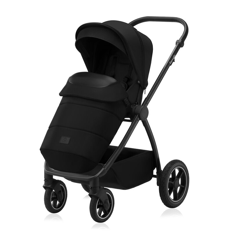 Carucior 2 in 1, Lionelo, Meril, Cu landou si scaun cu dimensiune XL, Reversibil, Cu sistem de ventilatie 3D, Cu accesorii, Pana la 22 kg, Conform cu EN1888-1 EN1888-2, EN1466, Negru