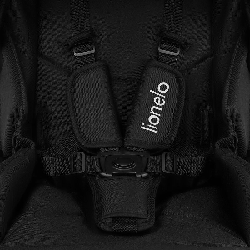 Carucior 2 in 1, Lionelo, Meril, Cu landou si scaun cu dimensiune XL, Reversibil, Cu sistem de ventilatie 3D, Cu accesorii, Pana la 22 kg, Conform cu EN1888-1 EN1888-2, EN1466, Negru