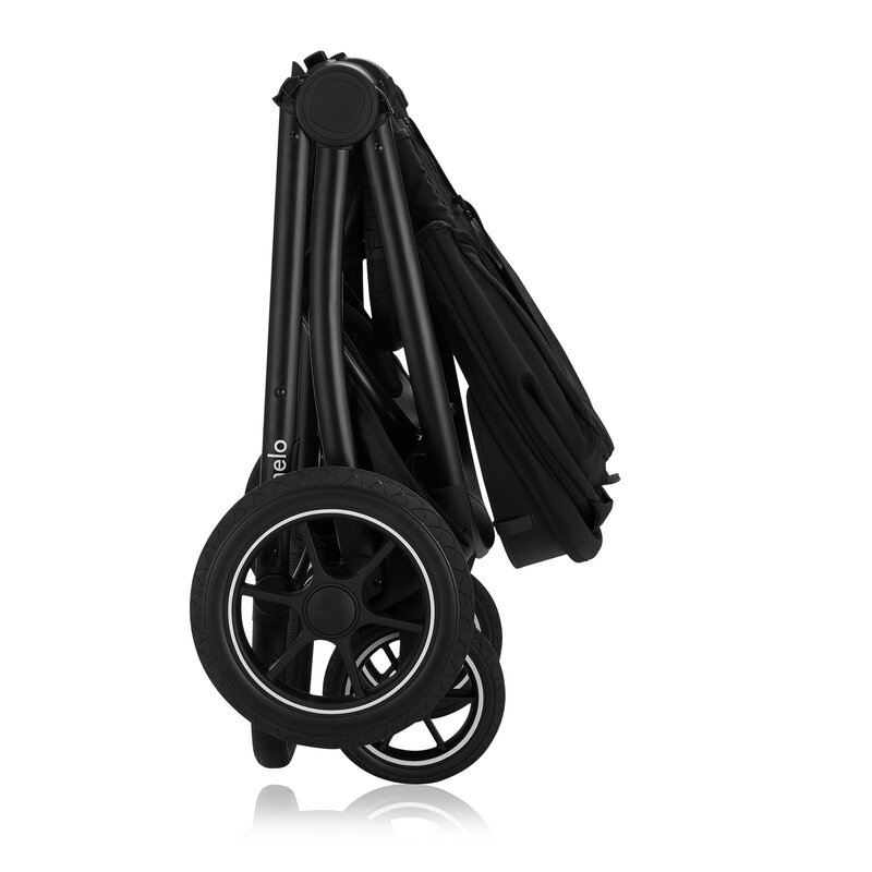 Carucior 2 in 1, Lionelo, Meril, Cu landou si scaun cu dimensiune XL, Reversibil, Cu sistem de ventilatie 3D, Cu accesorii, Pana la 22 kg, Conform cu EN1888-1 EN1888-2, EN1466, Negru