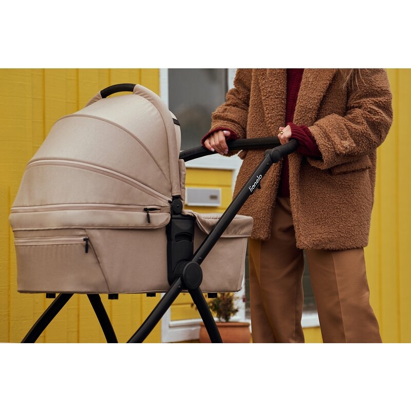 Carucior 2 in 1, Lionelo, Meril, Cu landou si scaun cu dimensiune XL, Reversibil, Cu sistem de ventilatie 3D, Cu accesorii, Pana la 22 kg, Conform cu EN1888-1 EN1888-2, EN1466, Negru