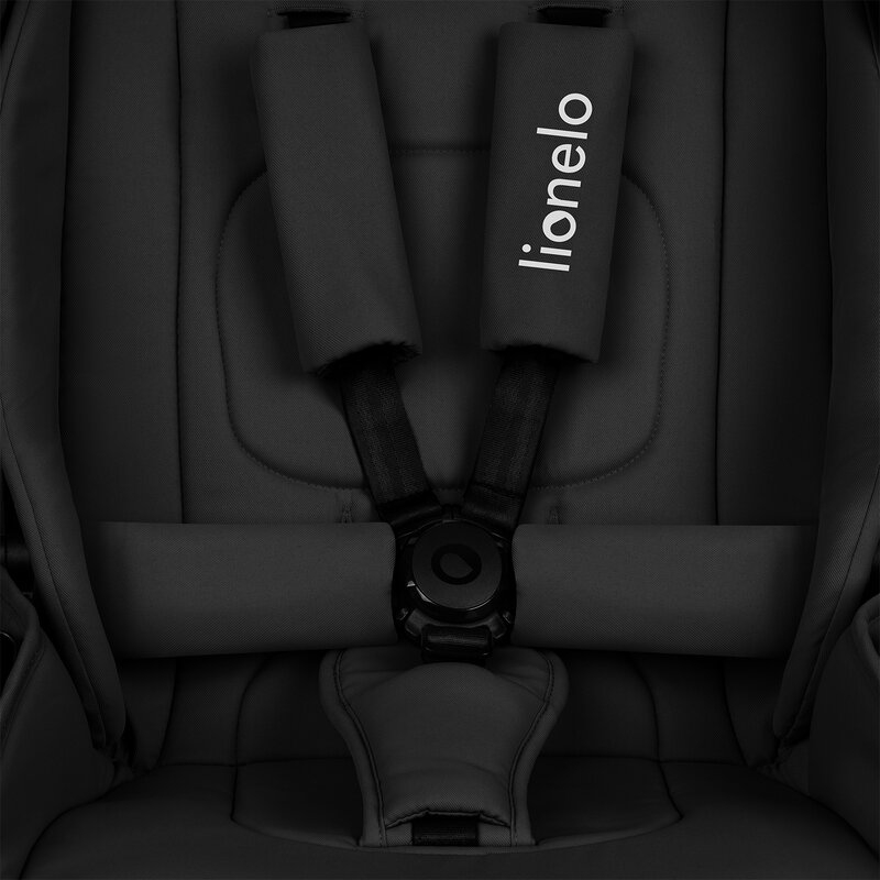 Carucior 2 in 1, Lionelo, Mika Plus, Cadru din aluminiu, Cu landou intarit si salteluta moale, Reversibil, Cu sistem de ventilatie 3D, Cu accesorii, Pana la 22 kg, Conform cu EN1888-1 EN1888-2, EN1466, Negru