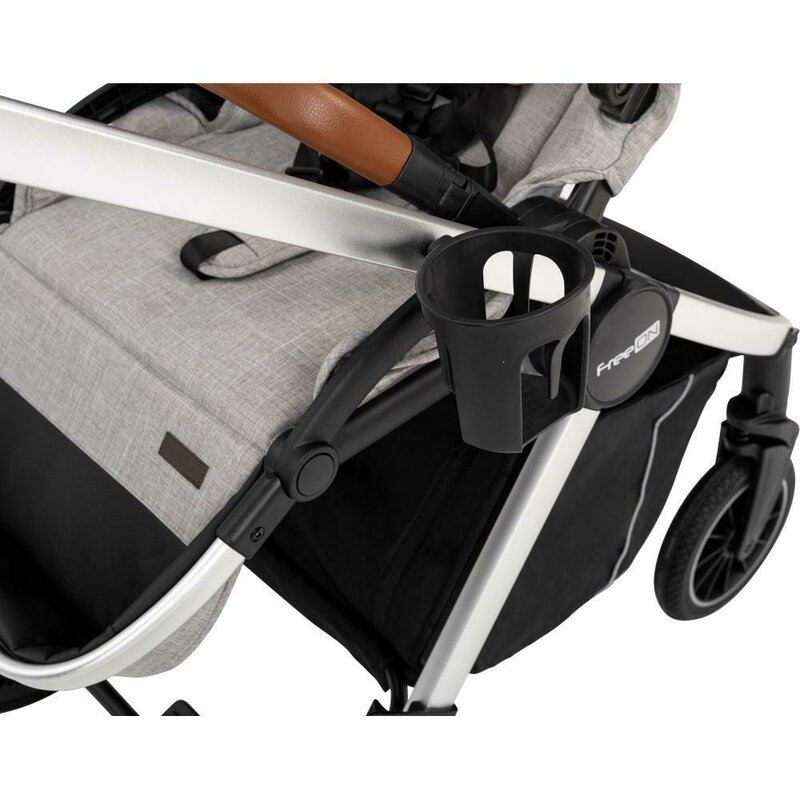 Carucior 3 in 1, FreeON, Joy, Reversibil, Cu cadru din aluminiu, Scoica auto, Husa picioare, Geanta mamici si accesorii, Conform cu standardele europene de securitate R129, Gri