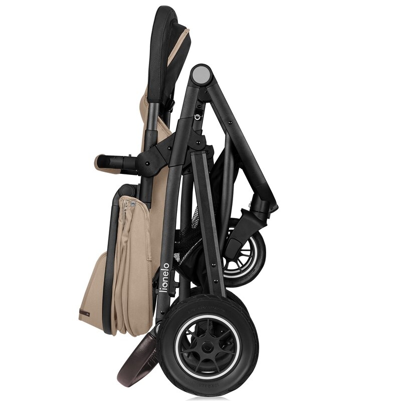 Carucior 3 in 1, Lionelo, Bianka, Transformabil, Cadru aluminiu, Cu landou si salteluta moale, Cu scoica auto testata ADAC, Cu multiple accesorii, Sustine 22 kg, 0 luni+, EN1466:2014+AC:2015, EN1888, Bej