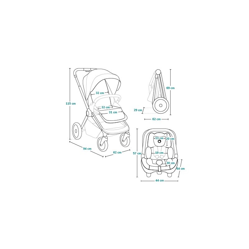 Carucior 3 in 1, Lionelo, Layla, Pana la 22 kg, Cadru aluminiu, Cu landou intarit si salteluta din spuma AirDots, Scoica auto, Reversibil, Cu ventilatie 3D, Cu accesorii, EN1888-1, EN1888-2, EN1466, Maro