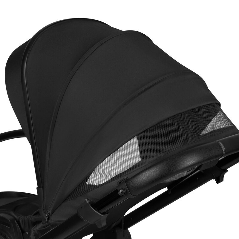 Carucior 3 in 1, Lionelo, Layla, Pana la 22 kg, Cadru aluminiu, Cu landou intarit si salteluta din spuma AirDots, Scoica auto, Reversibil, Cu ventilatie 3D, Cu accesorii, EN1888-1, EN1888-2, EN1466, Negru
