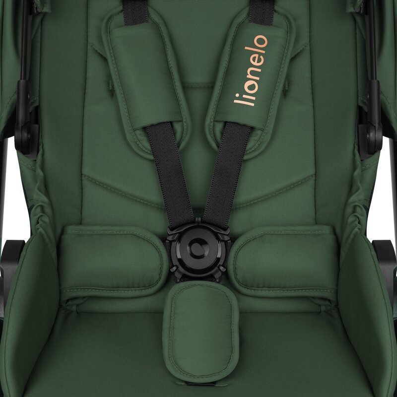 Carucior 3 in 1, Lionelo, Layla, Pana la 22 kg, Cadru aluminiu, Cu landou intarit si salteluta din spuma AirDots, Scoica auto, Reversibil, Cu ventilatie 3D, Cu accesorii, EN1888-1, EN1888-2, EN1466, Verde