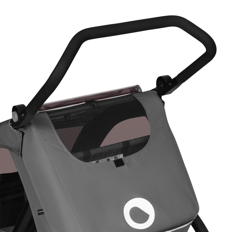 Carucior si remorca de bicicleta, Lionelo, Cama, Multifunctional, Pentru 1 sau 2 copii, Cu sistem de absorbtie a socurilor SIQ, Geamuri cu protectie solara, Gri