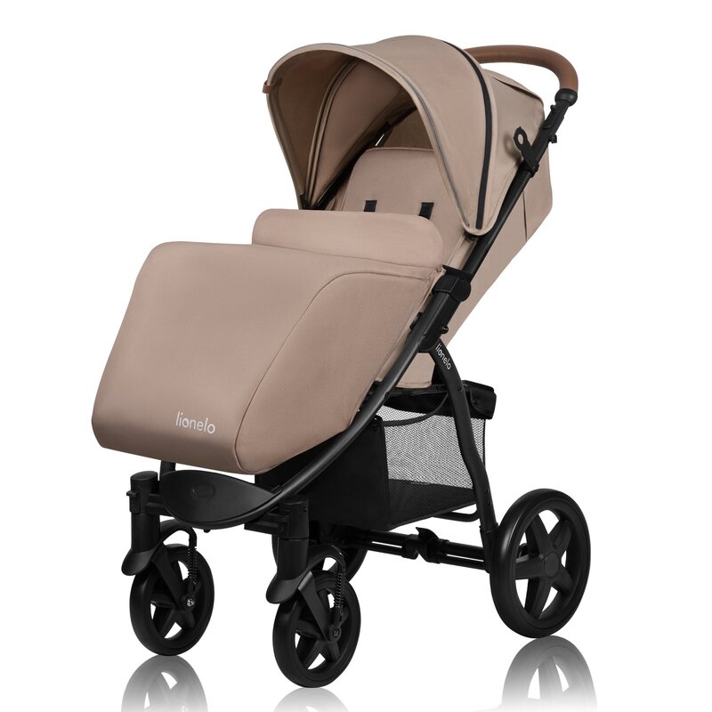 Carucior sport, Lionelo, Annet Plus, De la nastere, Cu accesorii si capotina XXL reglabila, 0 - 22 Kg, Conform cu standardele europene de securitate EN1888-1 si EN1888-2, Bej