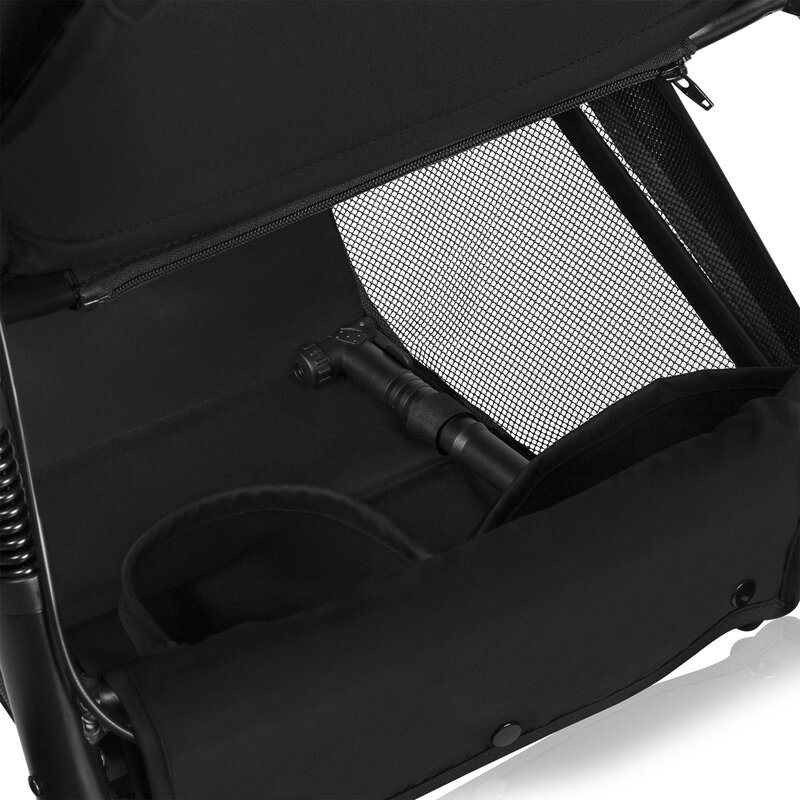 Carucior sport, Lionelo, Azura, Cu 3 roti, Cu baldachin XXL impermeabil, Pliere compacta, Pana la 22 kg, 6-48 luni, Conform cu standardele europene de securitate EN1888-1 si EN1888-2, Negru