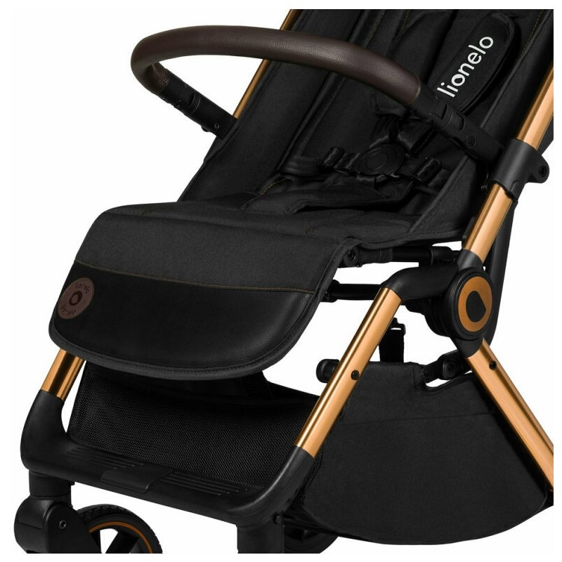 Carucior sport, Lionelo, Cloe, Cu accesorii, Cadru din aluminiu, Pana la 22 kg, Usor, Pliere compacta pentru avion, cu o singura mana, Ideal pentru toate tipurile de suprafete, 6 luni+, Black Onyx