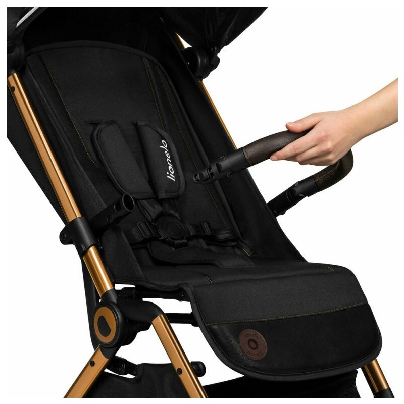 Carucior sport, Lionelo, Cloe, Cu accesorii, Cadru din aluminiu, Pana la 22 kg, Usor, Pliere compacta pentru avion, cu o singura mana, Ideal pentru toate tipurile de suprafete, 6 luni+, Black Onyx