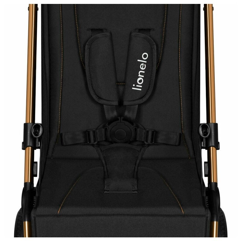 Carucior sport, Lionelo, Cloe, Cu accesorii, Cadru din aluminiu, Pana la 22 kg, Usor, Pliere compacta pentru avion, cu o singura mana, Ideal pentru toate tipurile de suprafete, 6 luni+, Black Onyx