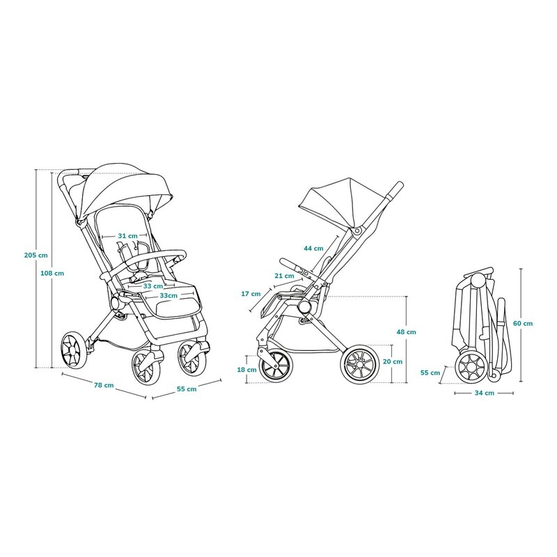 Carucior sport, Lionelo, Cloe, Cu accesorii, Cadru din aluminiu, Pana la 22 kg, Usor, Pliere compacta pentru avion, cu o singura mana, Ideal pentru toate tipurile de suprafete, 6 luni+, Black Onyx