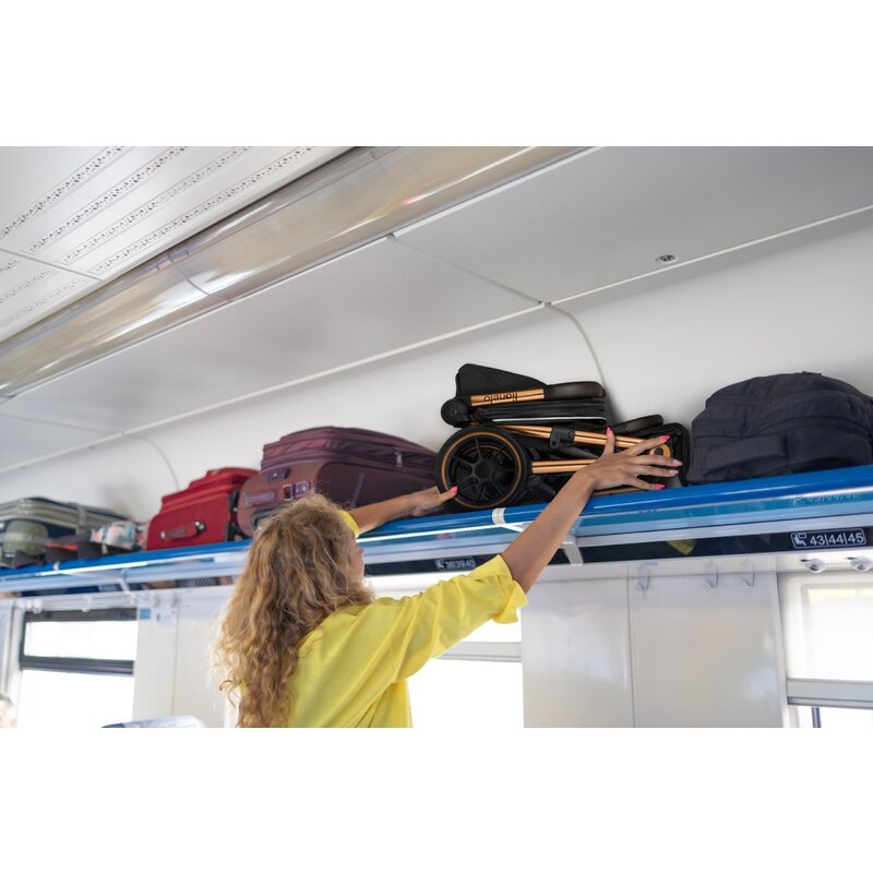 Carucior sport, Lionelo, Cloe, Golden Moments, Editie limitata, Cu accesorii, Cadru din aluminiu, Pana la 22 kg, Usor, Pliere compacta pentru avion, cu o singura mana, Ideal pentru toate tipurile de suprafete, 6 luni+, Negru