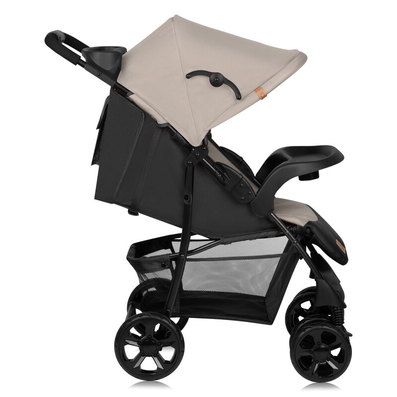 Carucior sport, Lionelo, Emma Plus, Cu tavita, 2 Suporturi pentru pahar, Geanta accesorii, Conform cu standardul european de securitate EN1888-1, Bej