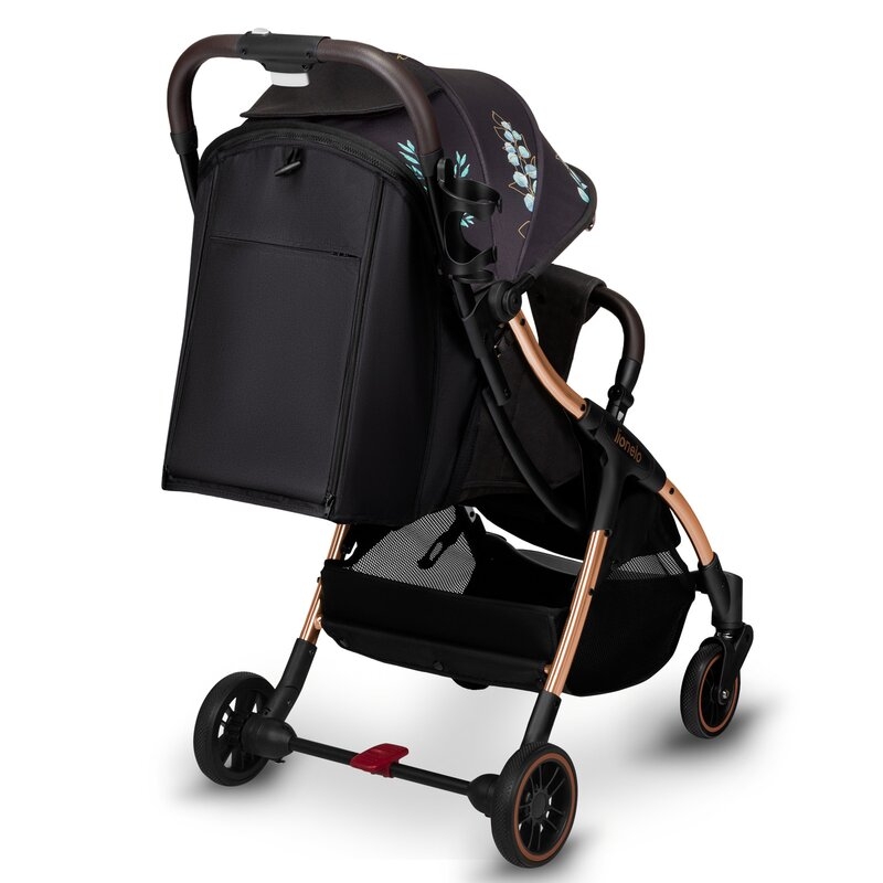 Carucior sport, Lionelo, Julie One, Editie limitata Golden Moments, De la nastere, Greutate redusa, Cu accesorii, Cadru din aluminiu, 0-22 kg, Conform cu standardele europene de securitate EN1888-1 si EN1888-2, Negru