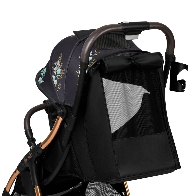 Carucior sport, Lionelo, Julie One, Editie limitata Golden Moments, De la nastere, Greutate redusa, Cu accesorii, Cadru din aluminiu, 0-22 kg, Conform cu standardele europene de securitate EN1888-1 si EN1888-2, Negru