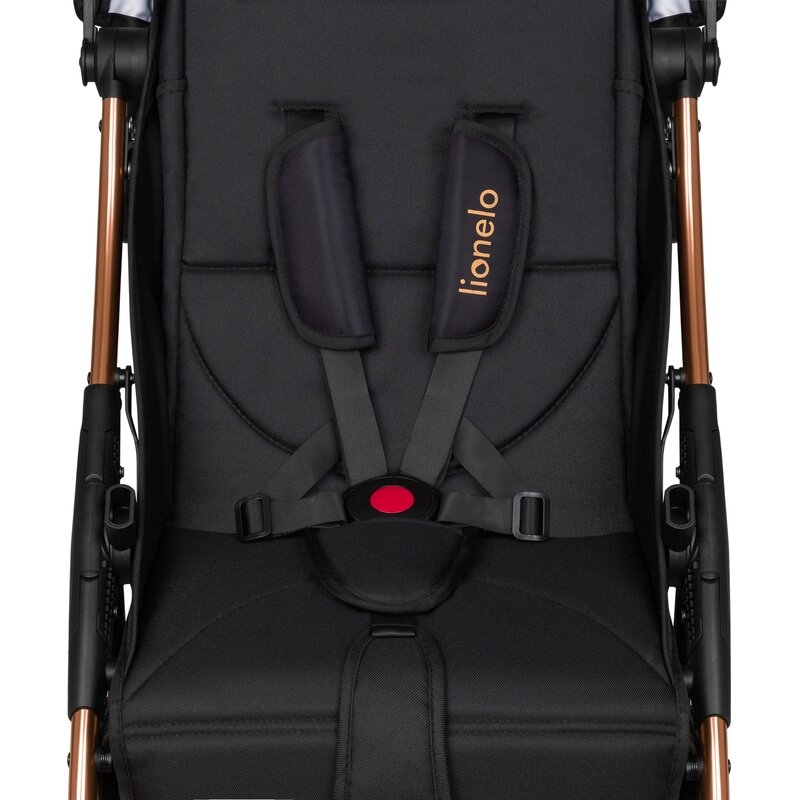 Carucior sport, Lionelo, Julie One, Editie limitata Golden Moments, De la nastere, Greutate redusa, Cu accesorii, Cadru din aluminiu, 0-22 kg, Conform cu standardele europene de securitate EN1888-1 si EN1888-2, Negru