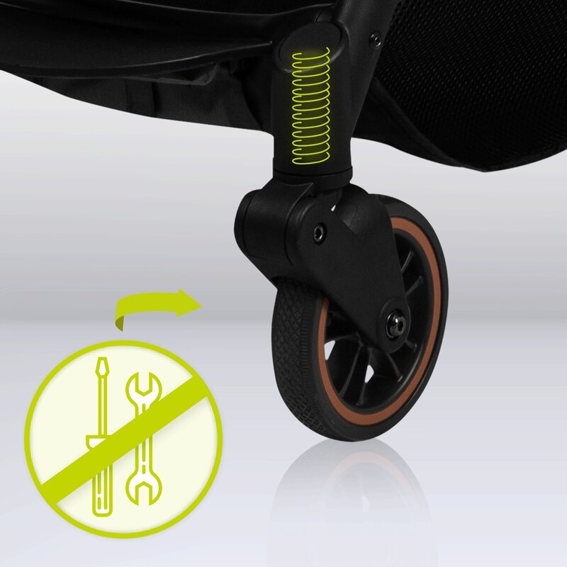 Carucior sport, Lionelo, Julie One, Editie limitata Golden Moments, De la nastere, Greutate redusa, Cu accesorii, Cadru din aluminiu, 0-22 kg, Conform cu standardele europene de securitate EN1888-1 si EN1888-2, Negru