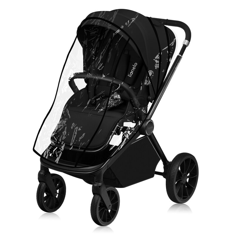 Carucior sport, Lionelo, Mika Plus, Cadru din aluminiu, Cu maner reversibil, Copertina XXL, Spatar reglabil in 3 pozitii, Cu accesorii, Pana la 22 kg, 6-48 luni; EN1888-1, EN1888-2 EN1466, Negru