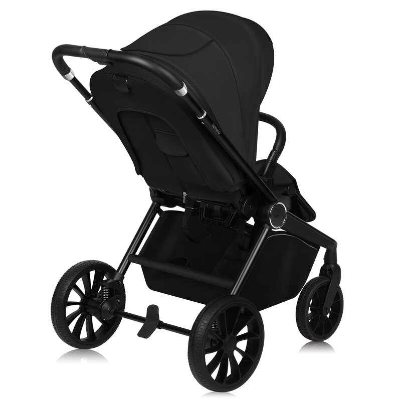 Carucior sport, Lionelo, Mika Plus, Cadru din aluminiu, Cu maner reversibil, Copertina XXL, Spatar reglabil in 3 pozitii, Cu accesorii, Pana la 22 kg, 6-48 luni; EN1888-1, EN1888-2 EN1466, Negru