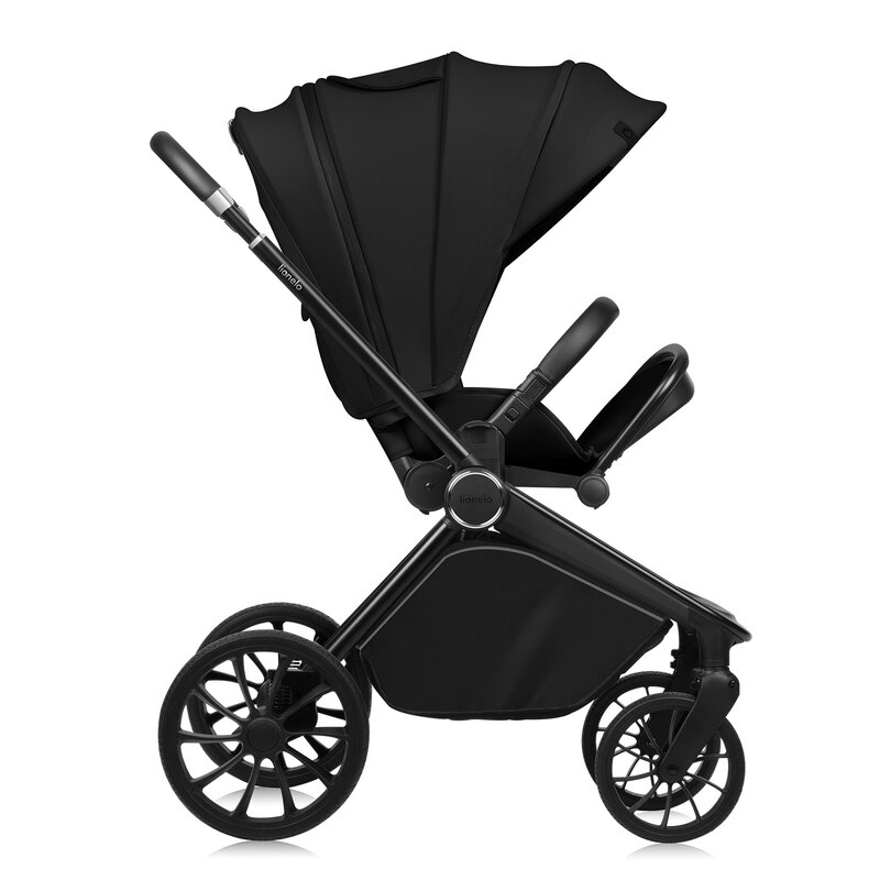 Carucior sport, Lionelo, Mika Plus, Cadru din aluminiu, Cu maner reversibil, Copertina XXL, Spatar reglabil in 3 pozitii, Cu accesorii, Pana la 22 kg, 6-48 luni; EN1888-1, EN1888-2 EN1466, Negru