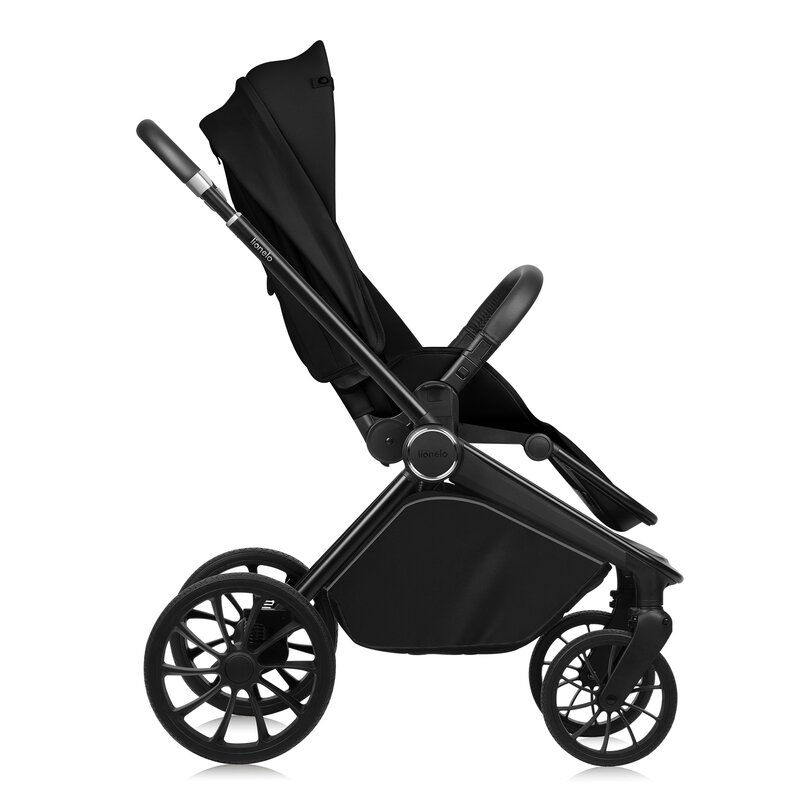 Carucior sport, Lionelo, Mika Plus, Cadru din aluminiu, Cu maner reversibil, Copertina XXL, Spatar reglabil in 3 pozitii, Cu accesorii, Pana la 22 kg, 6-48 luni; EN1888-1, EN1888-2 EN1466, Negru