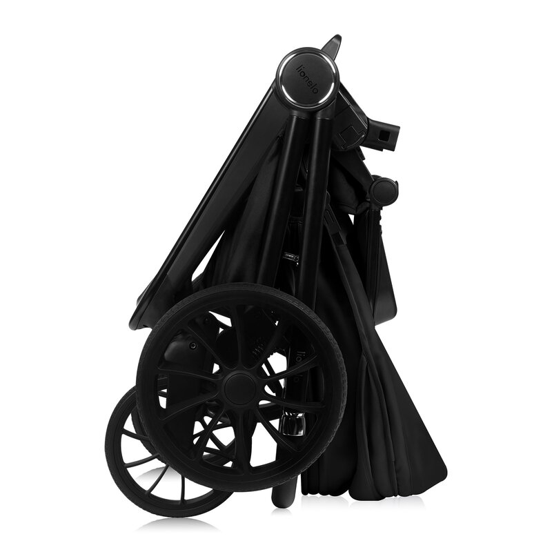 Carucior sport, Lionelo, Mika Plus, Cadru din aluminiu, Cu maner reversibil, Copertina XXL, Spatar reglabil in 3 pozitii, Cu accesorii, Pana la 22 kg, 6-48 luni; EN1888-1, EN1888-2 EN1466, Negru