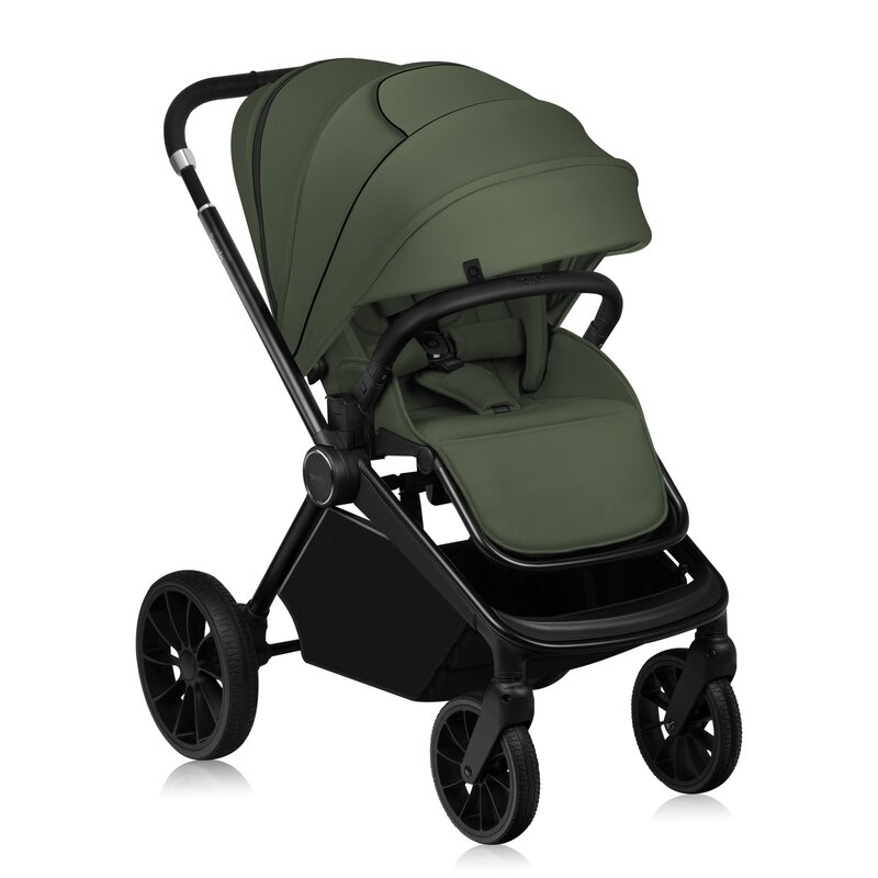 Carucior sport, Lionelo, Mika Plus, Cadru din aluminiu, Cu maner reversibil, Copertina XXL, Spatar reglabil in 3 pozitii, Cu accesorii, Pana la 22 kg, 6-48 luni; EN1888-1, EN1888-2 EN1466, Verde