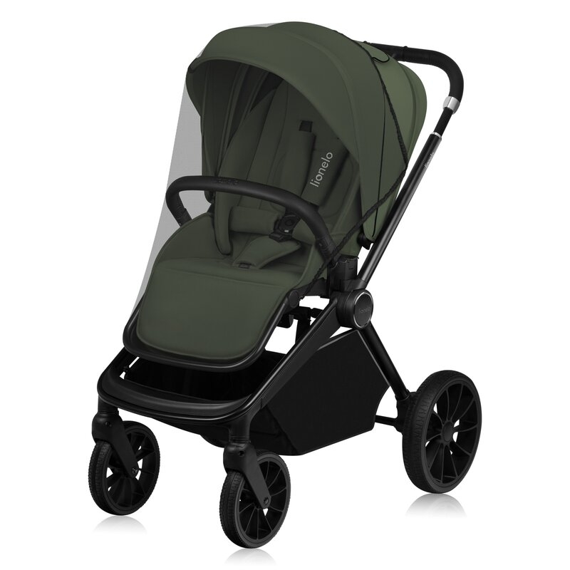 Carucior sport, Lionelo, Mika Plus, Cadru din aluminiu, Cu maner reversibil, Copertina XXL, Spatar reglabil in 3 pozitii, Cu accesorii, Pana la 22 kg, 6-48 luni; EN1888-1, EN1888-2 EN1466, Verde