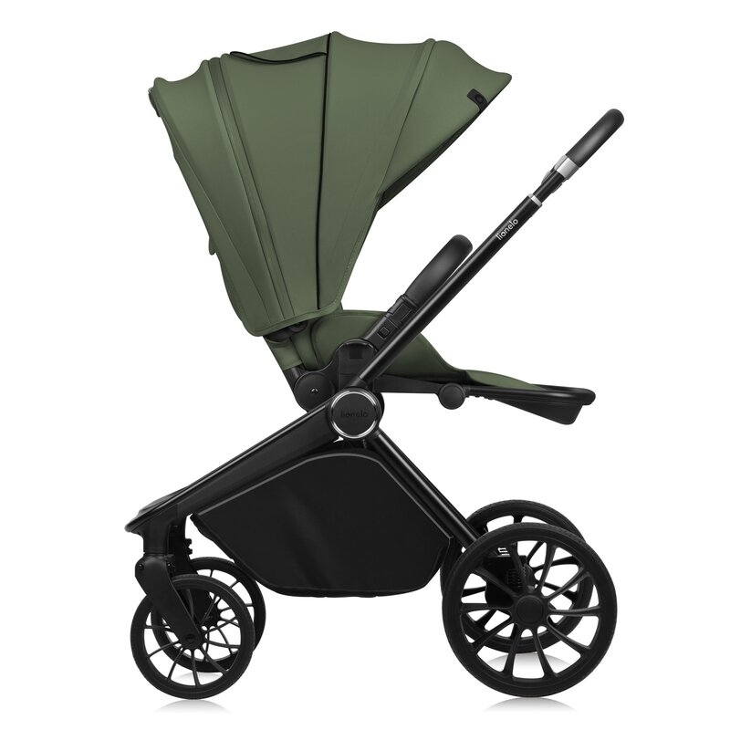 Carucior sport, Lionelo, Mika Plus, Cadru din aluminiu, Cu maner reversibil, Copertina XXL, Spatar reglabil in 3 pozitii, Cu accesorii, Pana la 22 kg, 6-48 luni; EN1888-1, EN1888-2 EN1466, Verde