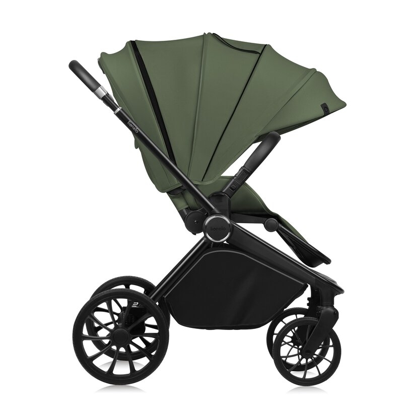 Carucior sport, Lionelo, Mika Plus, Cadru din aluminiu, Cu maner reversibil, Copertina XXL, Spatar reglabil in 3 pozitii, Cu accesorii, Pana la 22 kg, 6-48 luni; EN1888-1, EN1888-2 EN1466, Verde