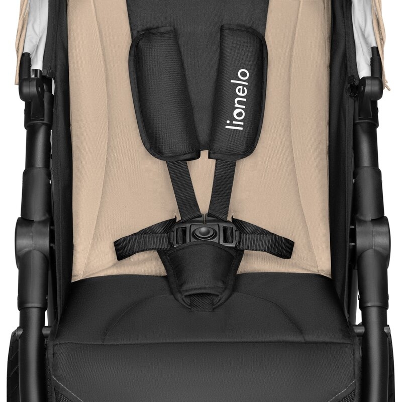 Carucior sport, Lionelo, Natt, De la nastere, Cu accesorii si capotina XXL reglabila, 0 - 22 kg, Conform cu standardele europene de securitate EN1888-1, EN1888-2, Bej