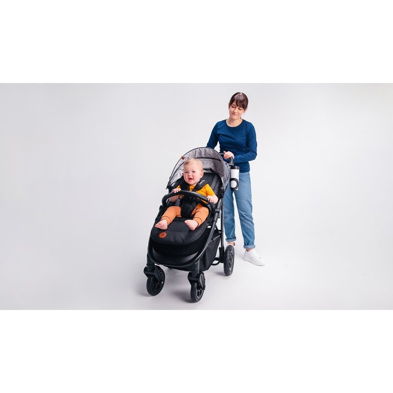 Carucior sport, Lionelo, Natt, De la nastere, Cu accesorii si capotina XXL reglabila, 0 - 22 kg, Conform cu standardele europene de securitate EN1888-1, EN1888-2, Bej