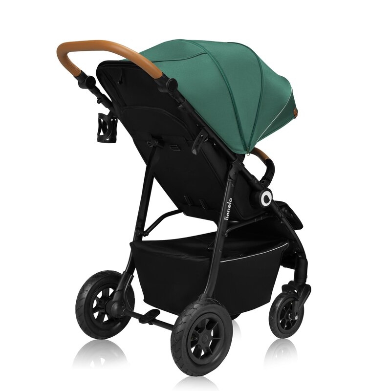 Carucior sport, Lionelo, Natt, De la nastere, Cu accesorii si capotina XXL reglabila, 0 - 22 kg, Conform cu standardele europene de securitate EN1888-1, EN1888-2, Verde